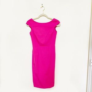 Banana Republic Boatneck Work Dress in Barbie Pink
